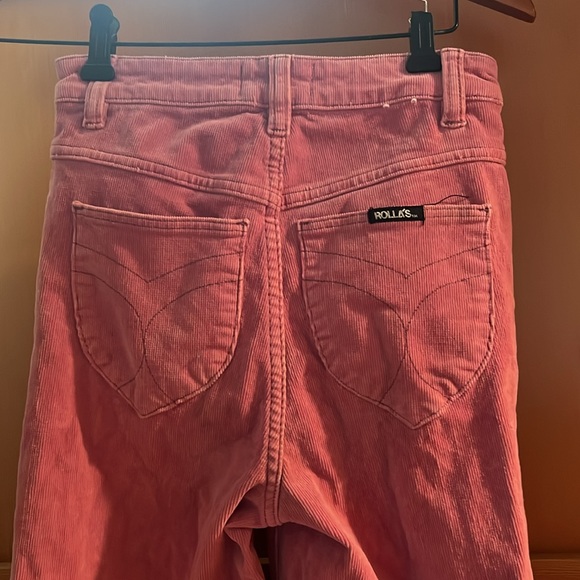 Rollas high rise flare pink corduroy pants - Picture 4 of 7